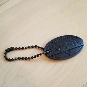 Fossil Metal Logo Tag Key Chain